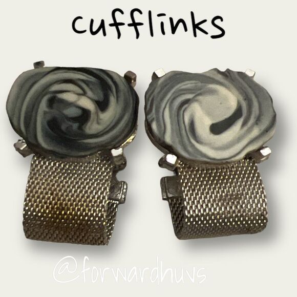 Vintage Mesh Wrap Around Cufflinks Cuff Link - Picture 4 of 6